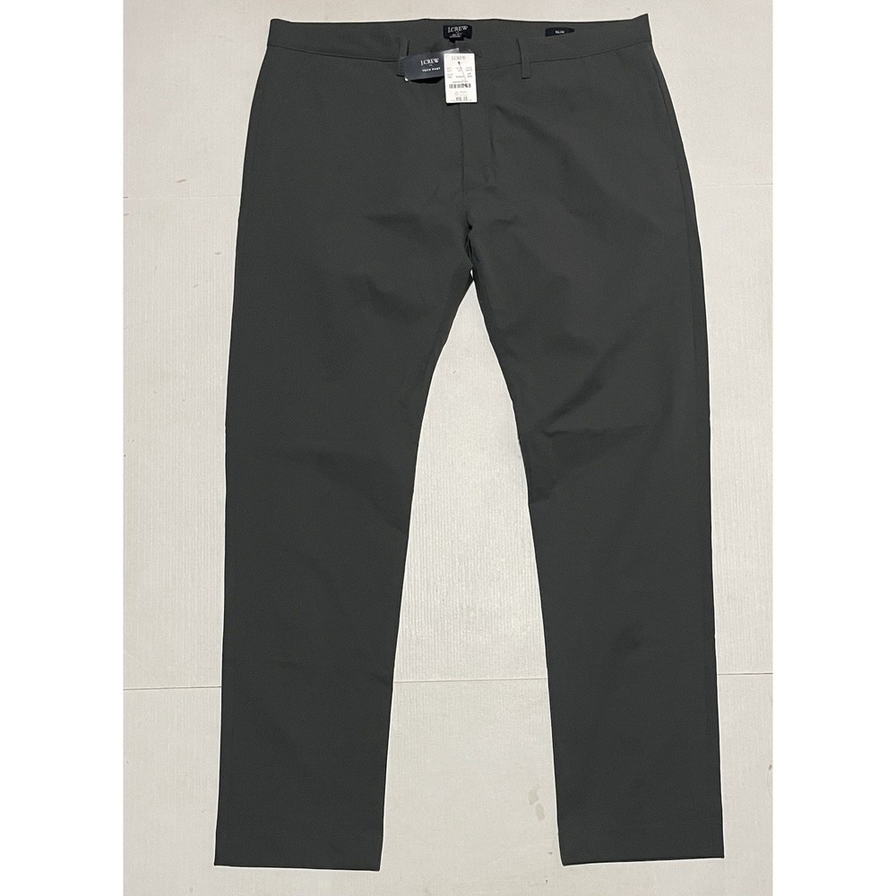 J.Crew Flex Tech Pants Mens 36 X 32 Slim Straight Gray Moisture Wicking NEW